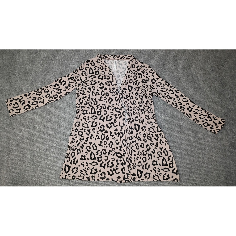 Tickled Teal Women's Animal Print Open Cardigan Size Large